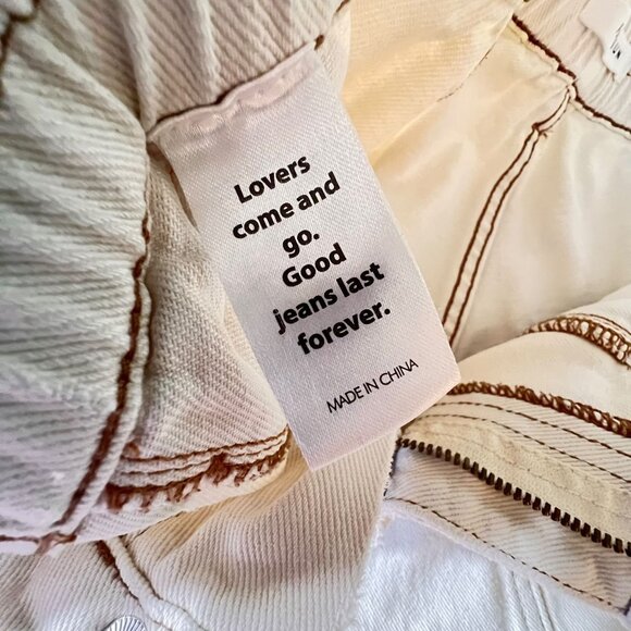 PacSun White High Waisted Cargo Pants Elastic Waist Pockets M Contrast Stitching - Picture 10 of 15